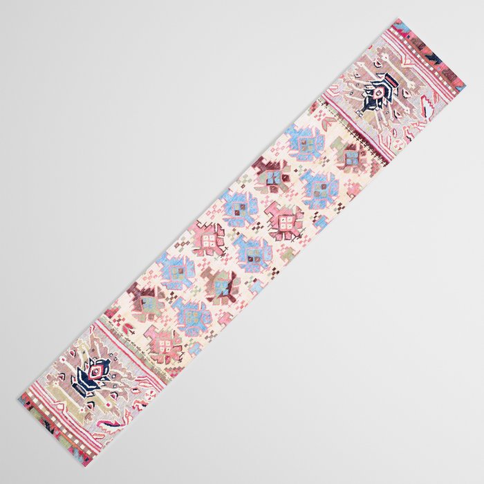 North Indian Dhurrie Kilim Print Table Runner Gallery Image 3