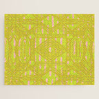 vintage kantha: chartreuse Jigsaw Puzzle Gallery Image 1