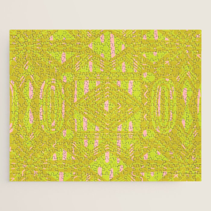 vintage kantha: chartreuse Jigsaw Puzzle Gallery Image 1