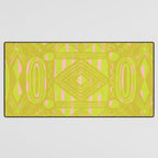 vintage kantha: chartreuse Desk Mat Gallery Image 3