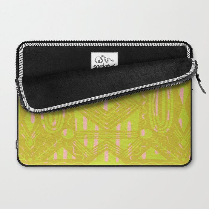 vintage kantha: chartreuse Laptop Sleeve Gallery Image 2