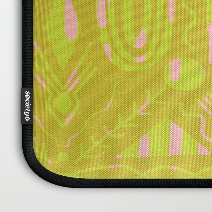 vintage kantha: chartreuse Laptop Sleeve Gallery Image 3