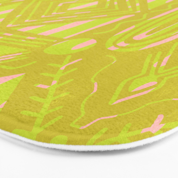vintage kantha: chartreuse Bath Mat Gallery Image 3