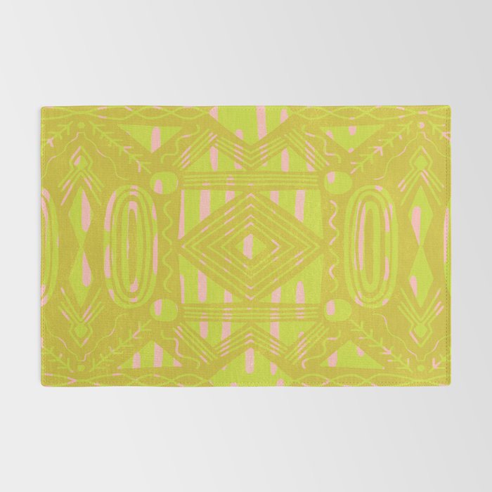vintage kantha: chartreuse Rug Gallery Image 2
