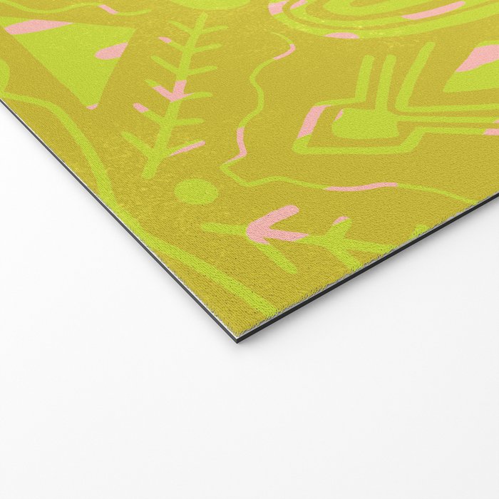 vintage kantha: chartreuse Welcome Mat Gallery Image 2