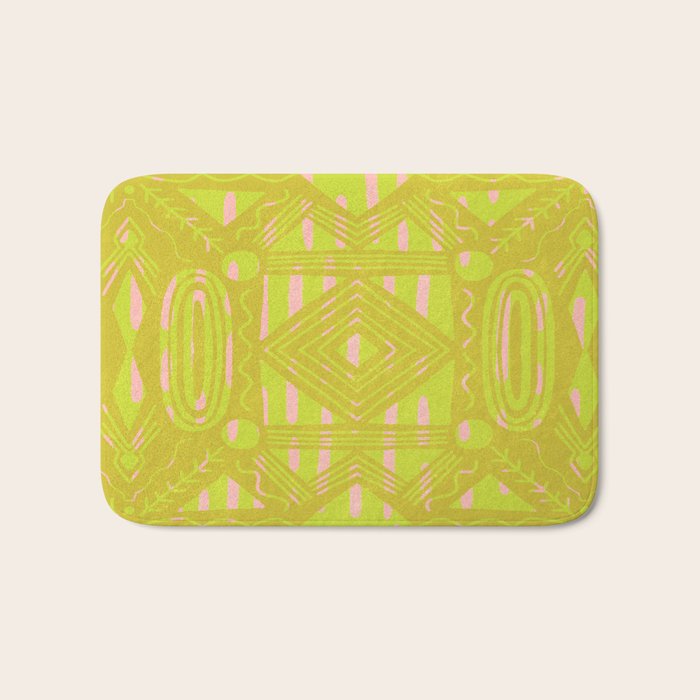 vintage kantha: chartreuse Bath Mat