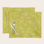 vintage kantha: chartreuse Placemat Gallery Image 1