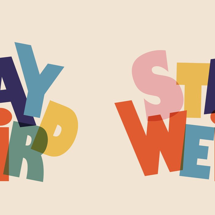 STAY WEIRD - colorful typography Coffee Mug Gallery Image 2
