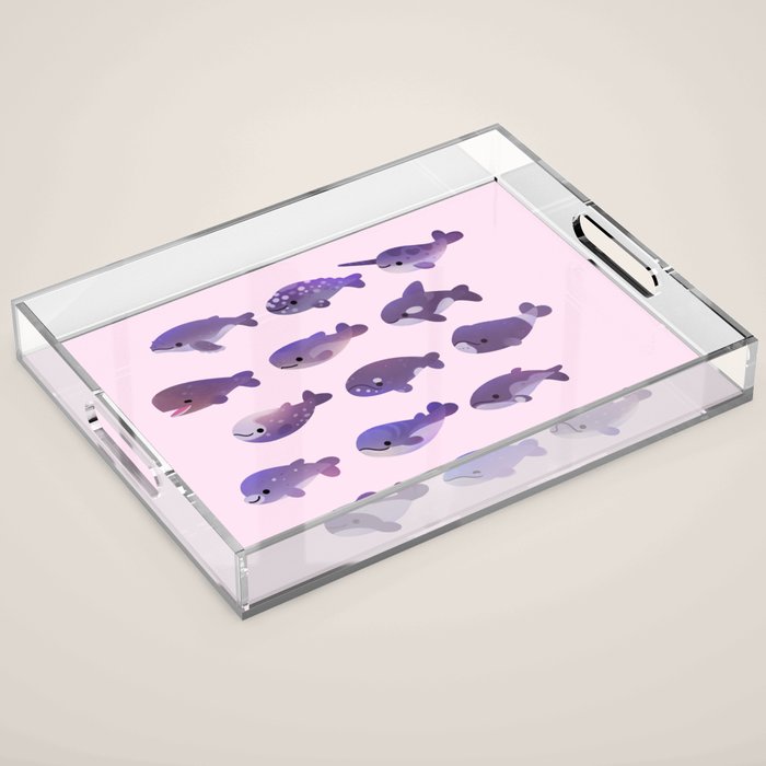 Whale Day - bright Acrylic Tray Gallery Image 1