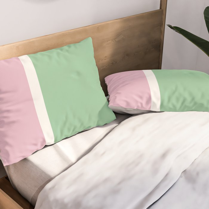 Color Block III Green Pink Pillow Sham Gallery Image 2