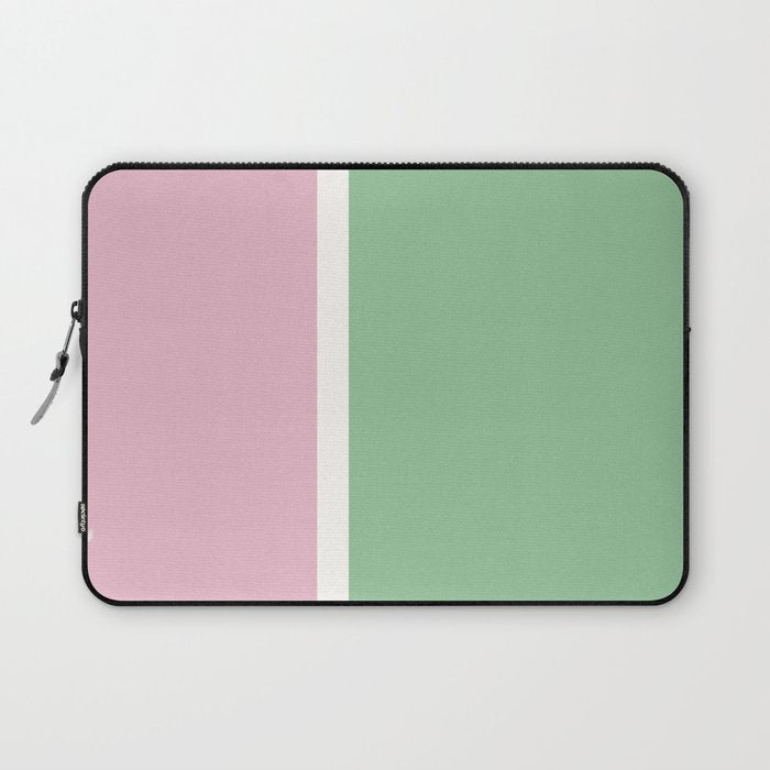Color Block III Green Pink Laptop Sleeve Gallery Image 1