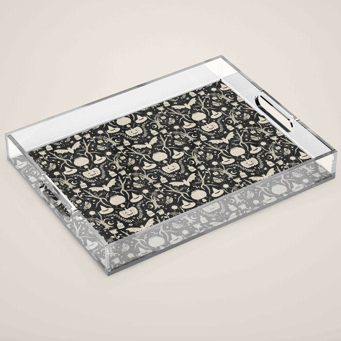 Spooky Things Two Tone - Black Beige Acrylic Tray Gallery Image 1