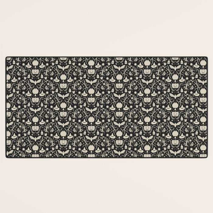 Spooky Things Two Tone - Black Beige Desk Mat Gallery Image 3