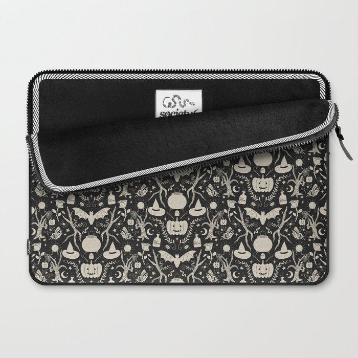Spooky Things Two Tone - Black Beige Laptop Sleeve Gallery Image 2