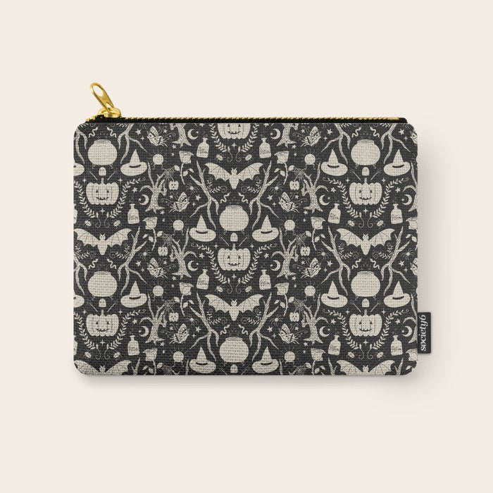 Spooky Things Two Tone - Black Beige Carry All Pouch Gallery Image 1