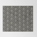 Spooky Things Two Tone - Black Beige Throw Blanket Gallery Image 2