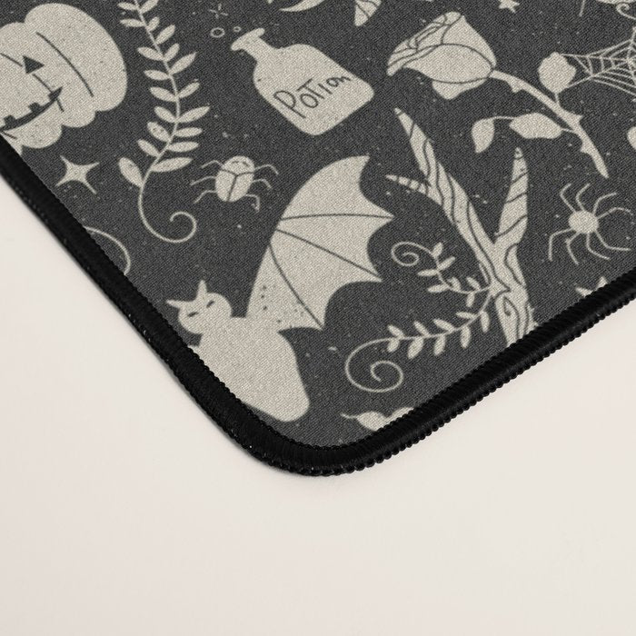 Spooky Things Two Tone - Black Beige Desk Mat Gallery Image 4