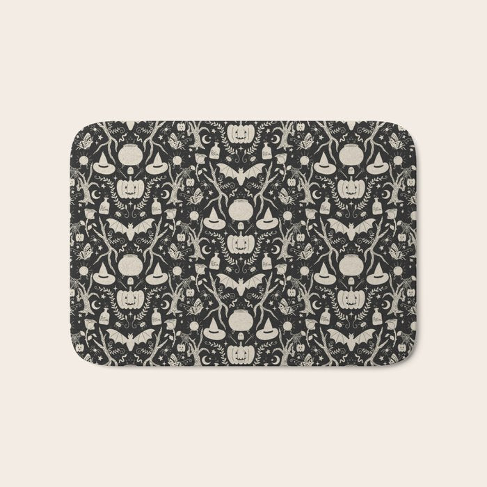 Spooky Things Two Tone - Black Beige Bath Mat Gallery Image 1