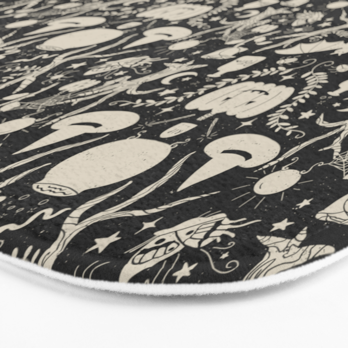 Spooky Things Two Tone - Black Beige Bath Mat Gallery Image 3