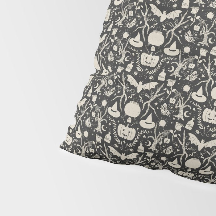 Spooky Things Two Tone - Black Beige Pillow Sham Gallery Image 4
