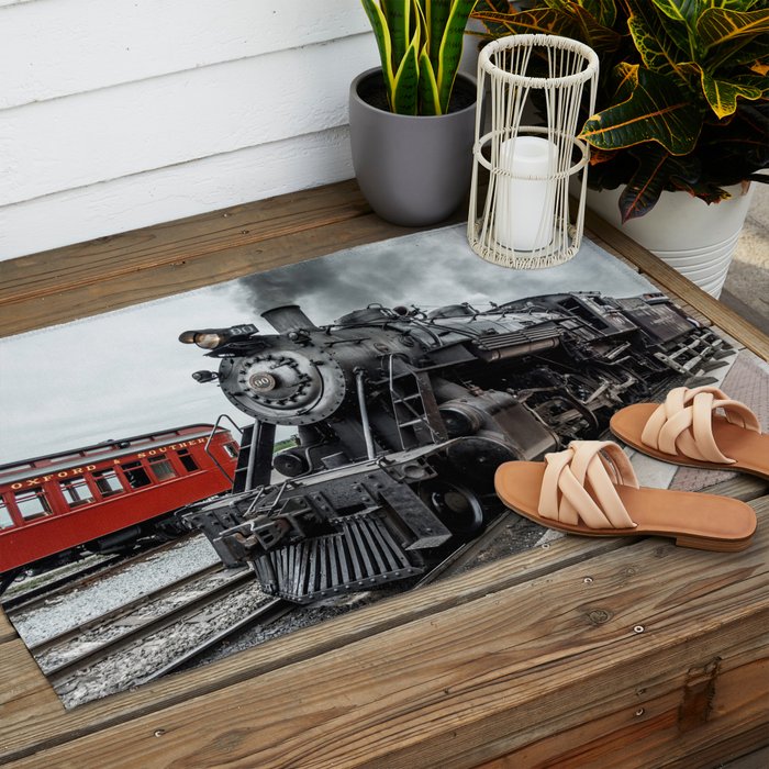Strasburg Railroad Vintage Steam Locomotive Baldwin Train Engine Pennsylvania Outdoor Rug Gallery Image 2