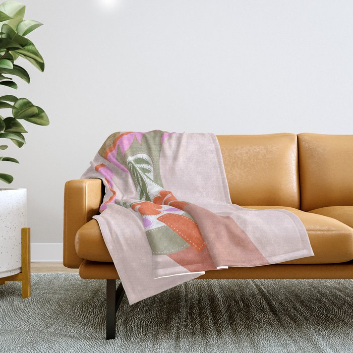 Cowgirl boots Howdy on soft pink Throw Blanket Gallery Image 1