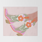 Cowgirl boots Howdy on soft pink Throw Blanket Gallery Image 2