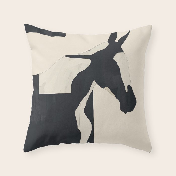 Abstract Minimal Horse 5 Throw Pillow Gallery Image 6