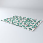 Festive Holly Leaves and Berries Christmas Pattern Rug Gallery Image 3