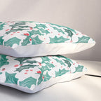 Festive Holly Leaves and Berries Christmas Pattern Pillow Sham Gallery Image 3