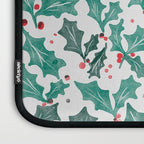 Festive Holly Leaves and Berries Christmas Pattern Laptop Sleeve Gallery Image 3