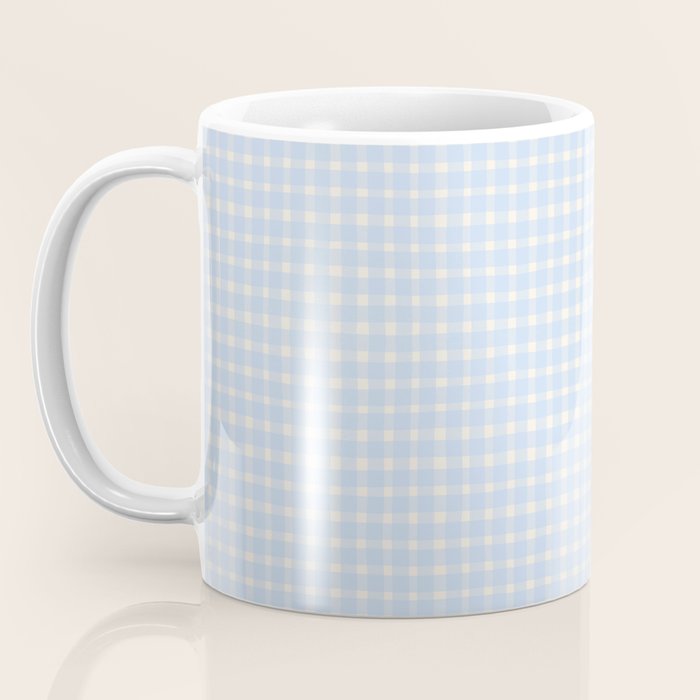 Blue White Gingham Check Coffee Mug Gallery Image 3