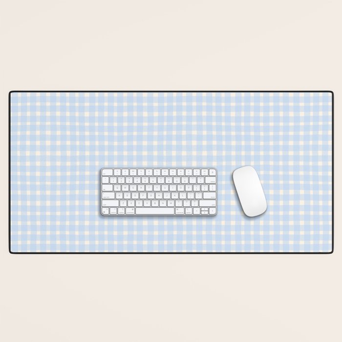 Blue White Gingham Check Desk Mat Gallery Image 1