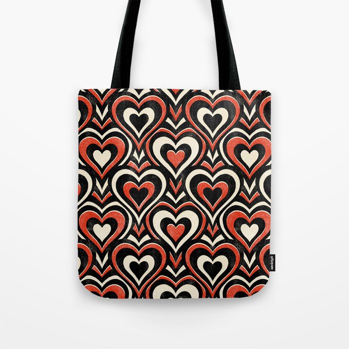 Sweethearts - red, black, and cream Tote Bag Gallery Image 1