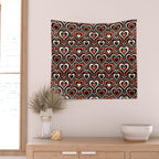 Sweethearts - red, black, and cream Wall Tapestry Gallery Image 2
