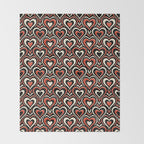 Sweethearts - red, black, and cream Throw Blanket Gallery Image 2