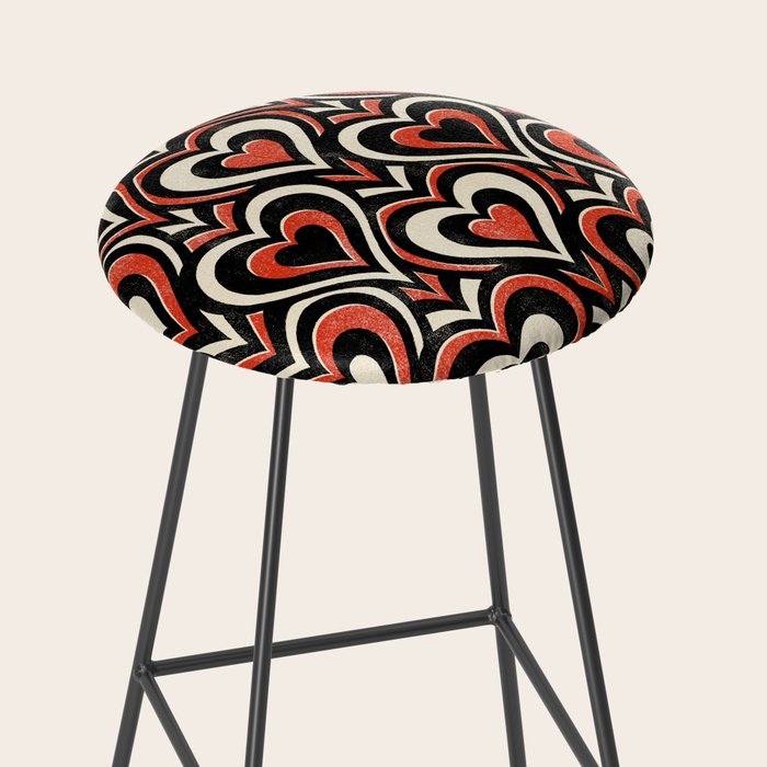 Sweethearts - red, black, and cream Stool Gallery Image 2