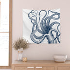 Octopus Navy Wall Tapestry Gallery Image 2