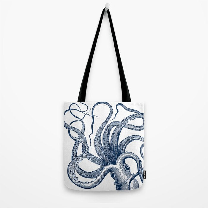 Octopus Navy Tote Bag Gallery Image 2