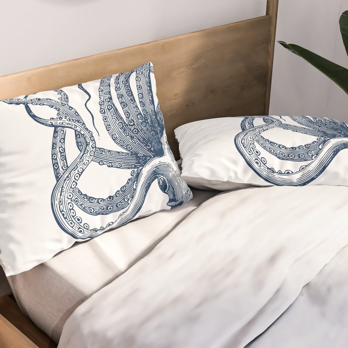Octopus Navy Pillow Sham Gallery Image 2