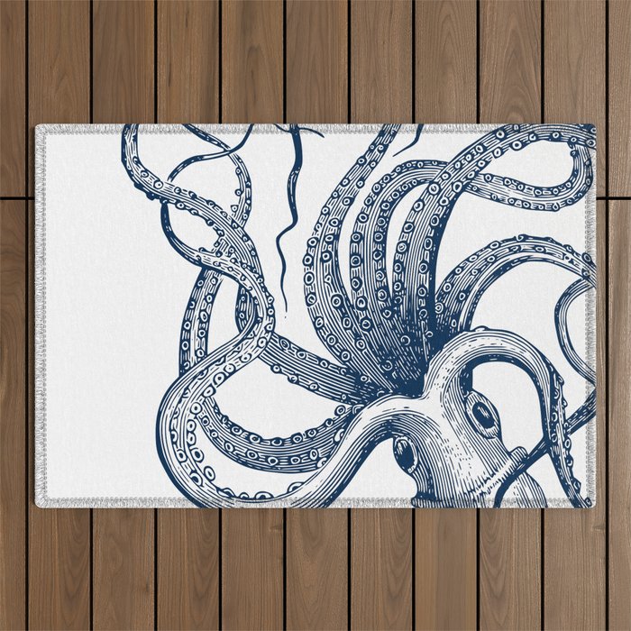 Octopus Navy Outdoor Rug Gallery Image 1
