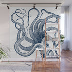 Octopus Navy Wall Mural Gallery Image 1