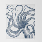 Octopus Navy Throw Blanket Gallery Image 2