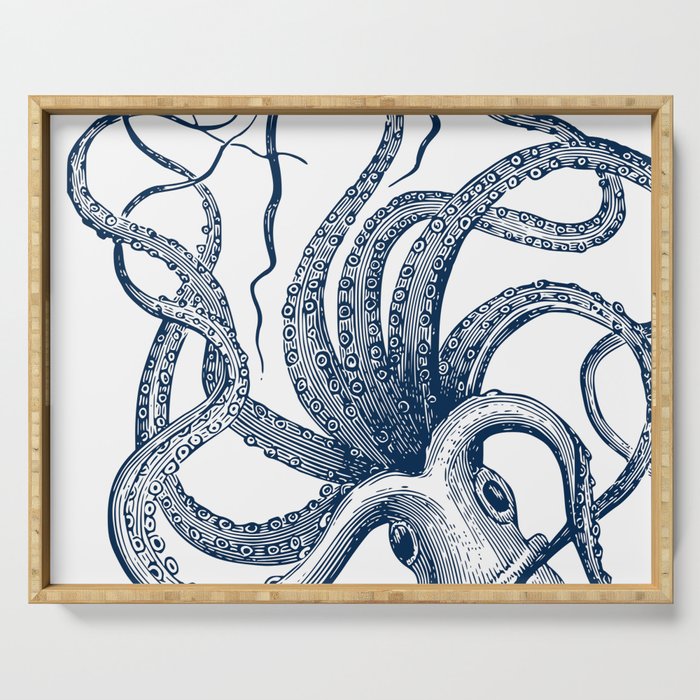 Octopus Navy Serving Tray Gallery Image 1