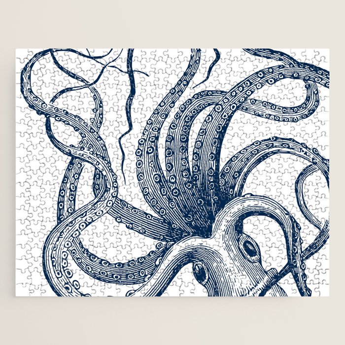 Octopus Navy Jigsaw Puzzle Gallery Image 1