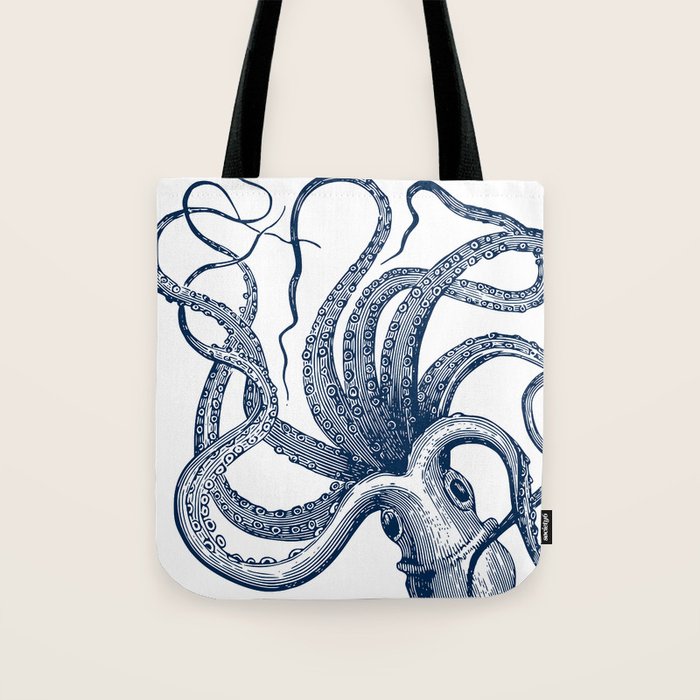 Octopus Navy Tote Bag Gallery Image 1