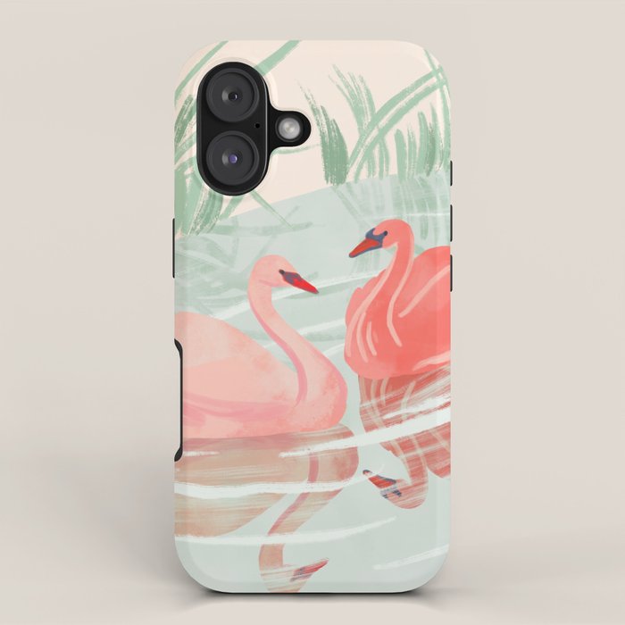 Pink Swans iPhone Case Gallery Image 1