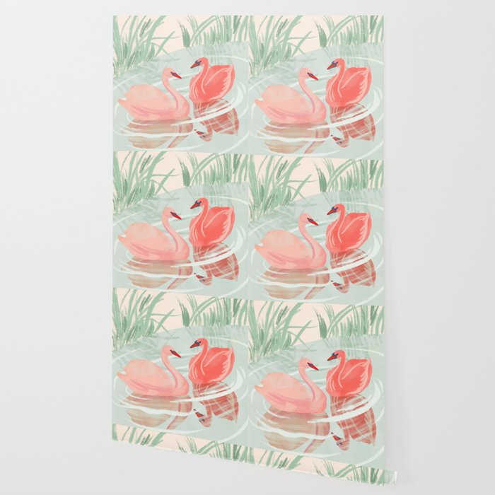 Pink Swans Wallpaper Gallery Image 2