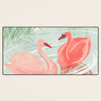 Pink Swans Desk Mat Gallery Image 3