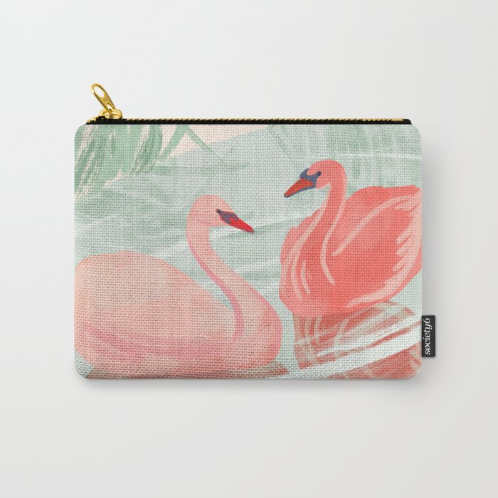 Pink Swans Carry All Pouch Gallery Image 1
